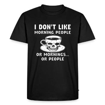 Café du matin - T-shirt Premium bio Homme - noir - Devant - Nico (187cm)