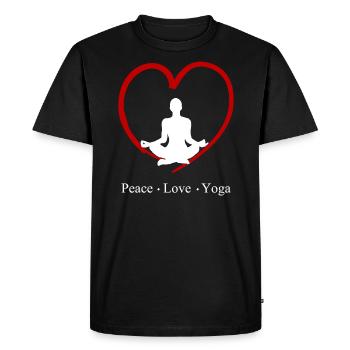 Vêtements de yoga Namaste pour femmes, hommes et enfants - T-shirt Premium bio Homme - noir - Devant - Nico (187cm)