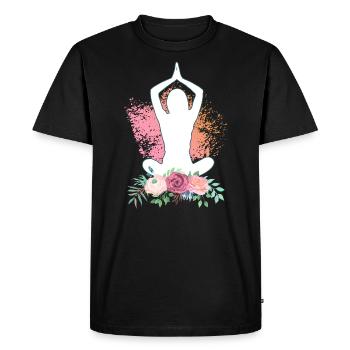 Vêtements de yoga Namaste Pour dames, Hommes Et Enfants - T-shirt Premium bio Homme - noir - Devant - Nico (187cm)
