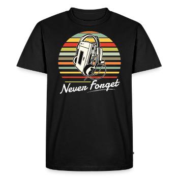 Walkman cassette player retro 90s gift - Men's Premium Organic T-Shirt - black - Front - Nico (187cm)