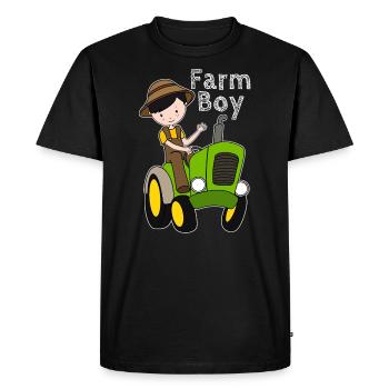 Farm boy farm boy tractor gift kids - Men's Premium Organic T-Shirt - black - Front - Nico (187cm)