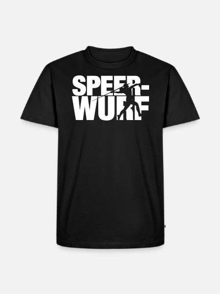 Speerwerfen Speerwurf Speerwerfer Speer Geschenk - Männer Premium Bio T-Shirt - Schwarz