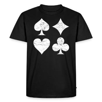 Playing cards cards deck of cards symbols gift - Men's Premium Organic T-Shirt - black - Front - Nico (187cm)