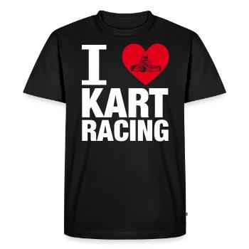 J'aime le cadeau de coeur de pilote de karting de karting - T-shirt Premium bio Homme - noir - Devant - Nico (187cm)