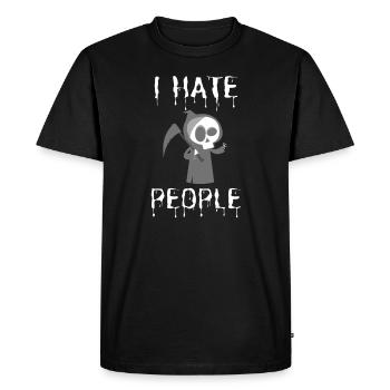 I hate people grim reaper sarcasm sense - Men's Premium Organic T-Shirt - black - Front - Nico (187cm)