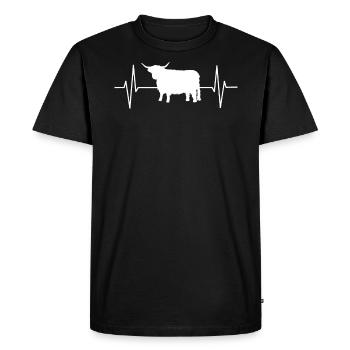 Vache de bovins Highland Highland écossais - T-shirt Premium bio Homme - noir - Devant - Nico (187cm)