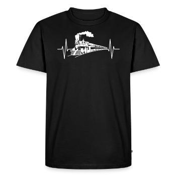 Model Railway Model Railway Train Locomotive Gift - Men's Premium Organic T-Shirt - black - Front - Nico (187cm)