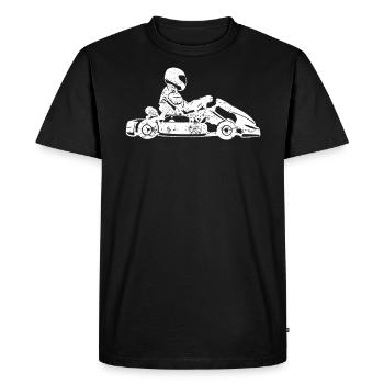 Kart go-kart karting kart pilote cadeau rétro - T-shirt Premium bio Homme - noir - Devant - Nico (187cm)