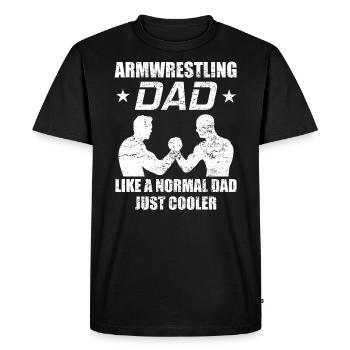 Cadeau de papa de lutte de bras de papa de bras - T-shirt Premium bio Homme - noir - Devant - Nico (187cm)