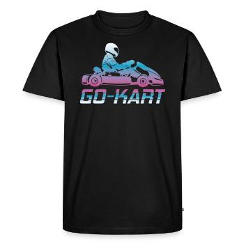 Kart go-kart karting kart pilote cadeau rétro - T-shirt Premium bio Homme - noir - Devant - Nico (187cm)
