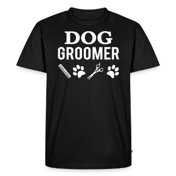 Chien toiletteur salon chien coiffeur profession cadeau - T-shirt Premium bio Homme - noir - Devant - Nico (187cm)