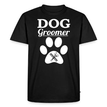 Chien toiletteur salon chien coiffeur profession cadeau - T-shirt Premium bio Homme - noir - Devant - Nico (187cm)