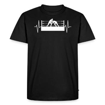 Catch catch batteur battement de cœur cadeau - T-shirt Premium bio Homme - noir - Devant - Nico (187cm)