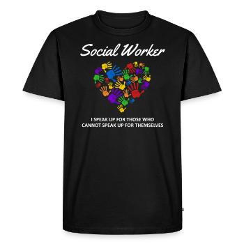 Travail social travailleur social sort coeur cadeau - T-shirt Premium bio Homme - noir - Devant - Nico (187cm)