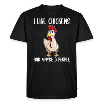 Poulets sort Drôle poulet cadeau poules - T-shirt Premium bio Homme - noir - Devant - Nico (187cm)
