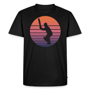 Cricket Players Fans Cricket Gift Retro - Men's Premium Organic T-Shirt - black - Front - Nico (187cm)