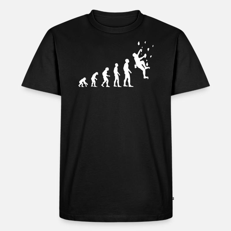 Kletterer Evolution Kletterwand Kletterhalle - Männer Premium Bio T-Shirt - Schwarz