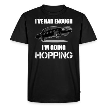 Lowrider Jumpcar Car Funny Saying Gift - Men's Premium Organic T-Shirt - black - Front - Nico (187cm)