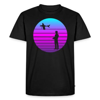 Modèle d’avion RC Volant Rétro Vintage Cadeau - T-shirt Premium bio Homme - noir - Devant - Nico (187cm)