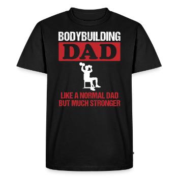 Musculation Papa Musculation Hommes Cadeau - T-shirt Premium bio Homme - noir - Devant - Nico (187cm)
