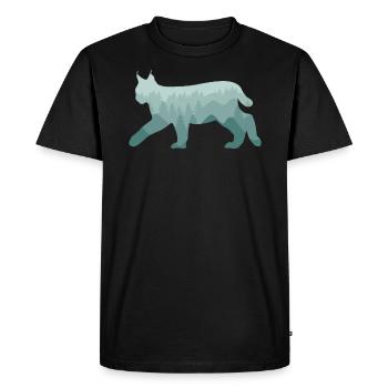 Lynx Bobcat Forest Nature Landscape Gift - T-shirt Premium bio Homme - noir - Devant - Nico (187cm)