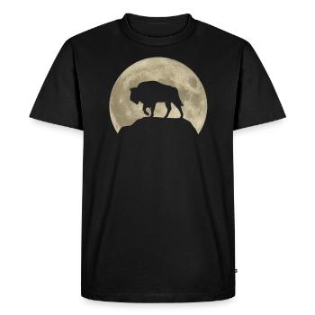 Bison Bison Moon Forest Animals Animal Lover Cadeau - T-shirt Premium bio Homme - noir - Devant - Nico (187cm)