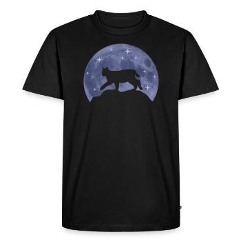 Lynx Moon Forest Animals Animal Lover Gift - Men's Premium Organic T-Shirt - black - Front - Nico (187cm)