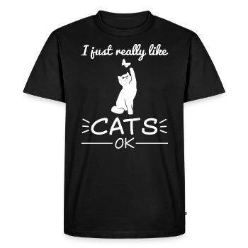 Chaton Amoureux des chats Disant cadeau - T-shirt Premium bio Homme - noir - Devant - Nico (187cm)