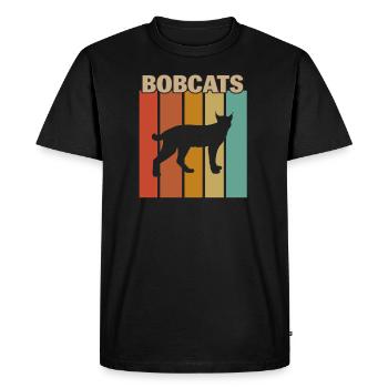 Vintage Bobcat Retro Bobcat - Men's Premium Organic T-Shirt - black - Front - Nico (187cm)