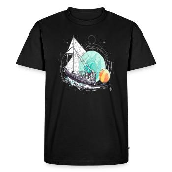 Retro Cruise Captain Ocean Traveler - Men's Premium Organic T-Shirt - black - Front - Nico (187cm)