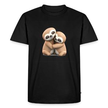 Sloth Lover Cute Couple Matching - Men's Premium Organic T-Shirt - black - Front - Nico (187cm)