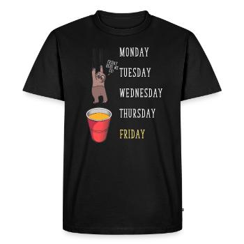 Fête de week-end amusante pour les amoureux des paresseux - T-shirt Premium bio Homme - noir - Devant - Nico (187cm)
