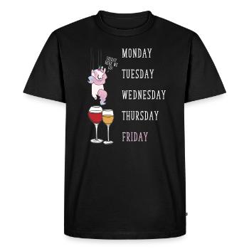 Party Unicorn Wine Lover Dégustation de vin - T-shirt Premium bio Homme - noir - Devant - Nico (187cm)