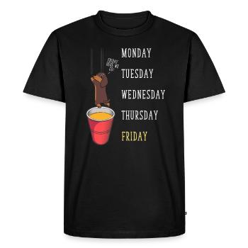 Teckel Chien Teckel Drôle Week-end Party - T-shirt Premium bio Homme - noir - Devant - Nico (187cm)