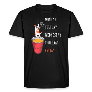Chats, Amoureux, Buveurs de bière, Bière - T-shirt Premium bio Homme - noir - Devant - Nico (187cm)
