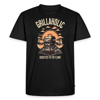 BBQ Grill Lover Funny Backyard Grilling - Men's Premium Organic T-Shirt - black - Front - Nico (187cm)