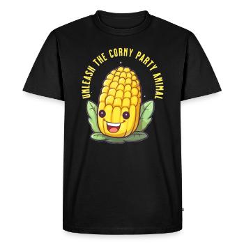 Maïs grillé Barbecue d’été Grill Maïs drôle - T-shirt Premium bio Homme - noir - Devant - Nico (187cm)