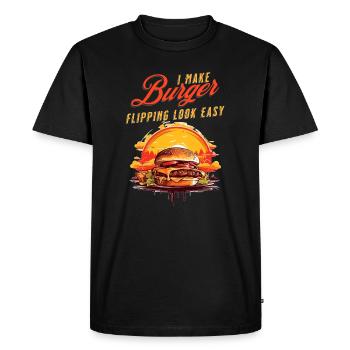 Outdoor Grilling BBQ Burger Funny Griller - Men's Premium Organic T-Shirt - black - Front - Nico (187cm)