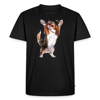 Funny Dancing Beagle Dog Dance Competition - Men's Premium Organic T-Shirt - black - Front - Nico (187cm)