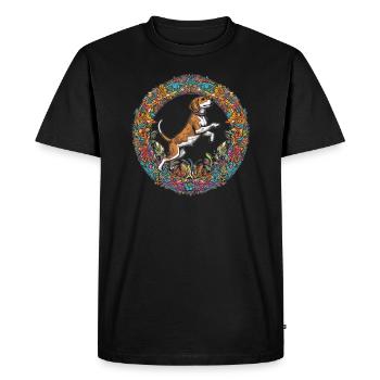 Chasse Beagle Amoureux des chiens Flora Beagle - T-shirt Premium bio Homme - noir - Devant - Nico (187cm)