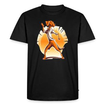 Chien dansant Teckel Lover Funny Dance Contest - T-shirt Premium bio Homme - noir - Devant - Nico (187cm)