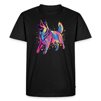 Joyeux berger allemand amoureux des moutons - T-shirt Premium bio Homme - noir - Devant - Nico (187cm)