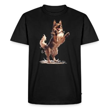 Dancing Dog Competition German Shepherd - Men's Premium Organic T-Shirt - black - Front - Nico (187cm)