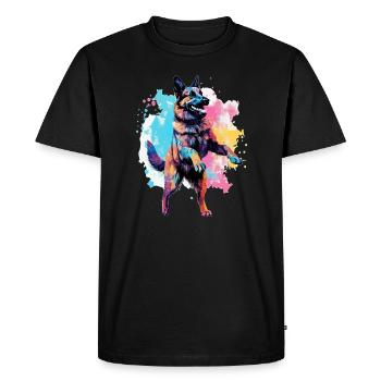 Concours de danse Drôle de danse Moutons allemands - T-shirt Premium bio Homme - noir - Devant - Nico (187cm)