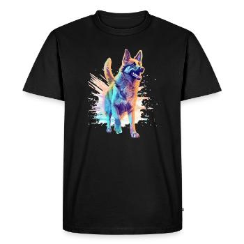 Dog Dance Lovers Dancing German Shepherd - Men's Premium Organic T-Shirt - black - Front - Nico (187cm)