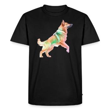 German Shepherd Dancing Dog Circus - Men's Premium Organic T-Shirt - black - Front - Nico (187cm)