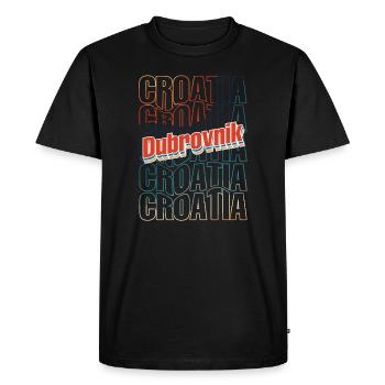 Pays des Balkans Dubrovnik Croatie Voyageur - T-shirt Premium bio Homme - noir - Devant - Nico (187cm)