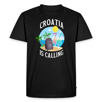 Voyage de vacances d’été dans les Balkans Croatie - T-shirt Premium bio Homme - noir - Devant - Nico (187cm)