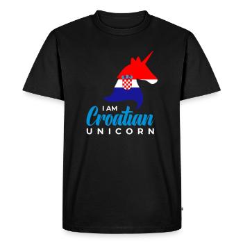 Balkans Je suis une licorne croate Drôle - T-shirt Premium bio Homme - noir - Devant - Nico (187cm)