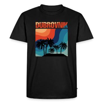 Voyageur Dubrovnik Voyage en Croatie - T-shirt Premium bio Homme - noir - Devant - Nico (187cm)